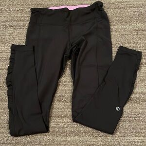 Pink and gray full length leggings with pockets lululemon size 6